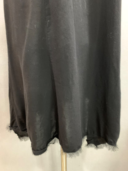 Medium Silence + Noise Womens Black Sheer Short Sleeve Shift Dress