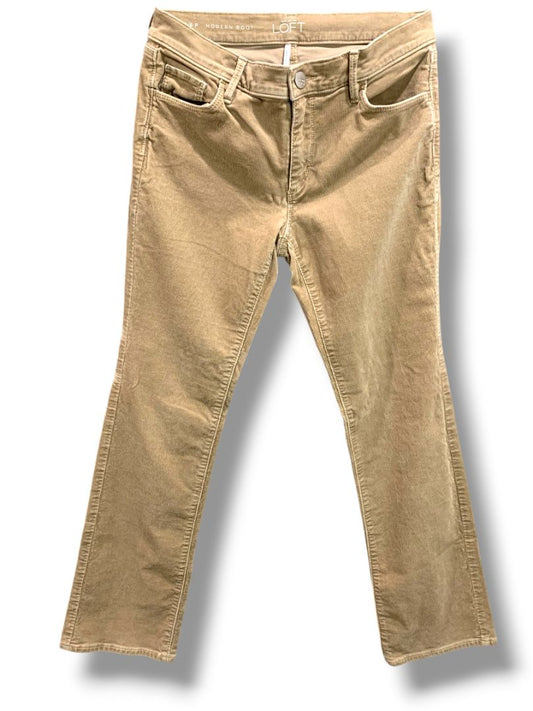 Size 6P (28) Loft Petite Womens Tan Corduroy Pants Modern Boot Cut