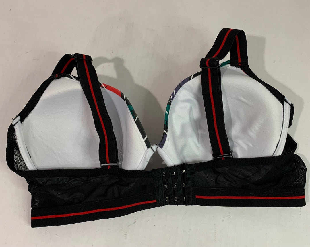 Size 40DD Baby Phat Padded Underwire Tshirt Bra Black Print