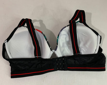 Size 40DD Baby Phat Padded Underwire Tshirt Bra Black Print