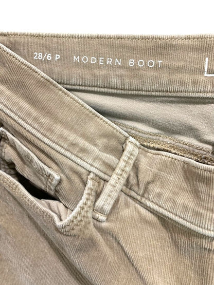 Size 6P (28) Loft Petite Womens Tan Corduroy Pants Modern Boot Cut