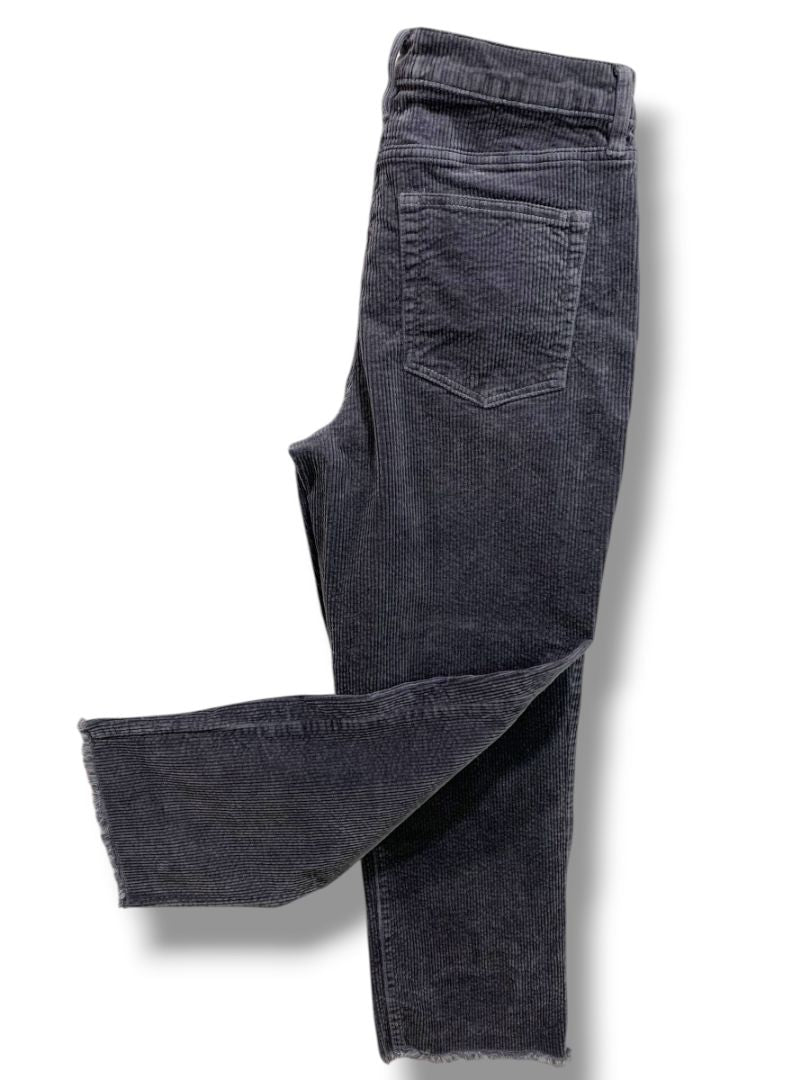 Size 8 (29) Loft Navy Blue Womens Corduroy Pants Raw Edge Straight Leg