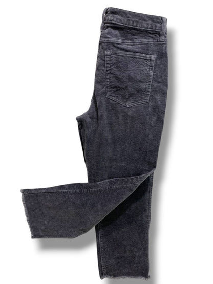 Size 8 (29) Loft Navy Blue Womens Corduroy Pants Raw Edge Straight Leg
