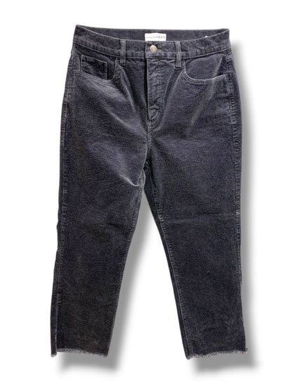 Size 8 (29) Loft Navy Blue Womens Corduroy Pants Raw Edge Straight Leg