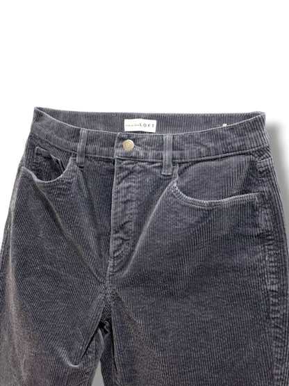 Size 8 (29) Loft Navy Blue Womens Corduroy Pants Raw Edge Straight Leg