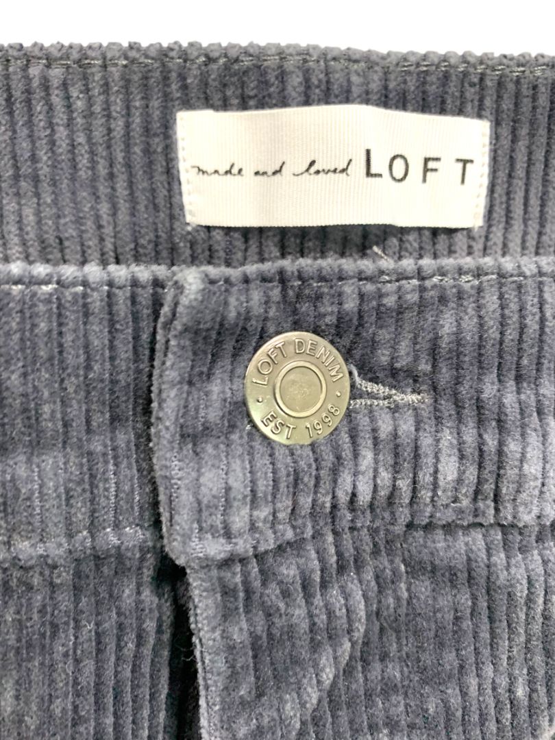 Size 8 (29) Loft Navy Blue Womens Corduroy Pants Raw Edge Straight Leg