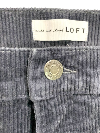 Size 8 (29) Loft Navy Blue Womens Corduroy Pants Raw Edge Straight Leg