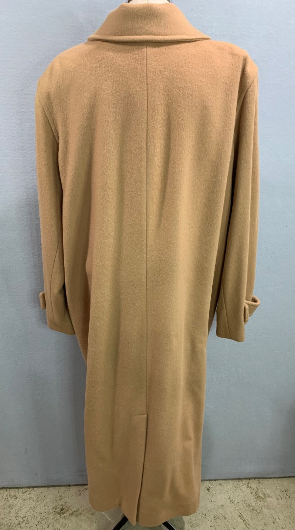 Size 20 Talbots Womens Camel Color Wool Overcoat Coat Made in USA
