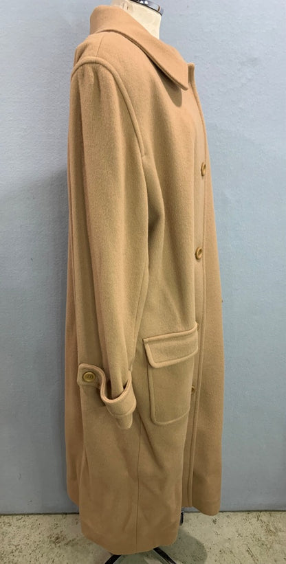 Size 20 Talbots Womens Camel Color Wool Overcoat Coat Made in USA