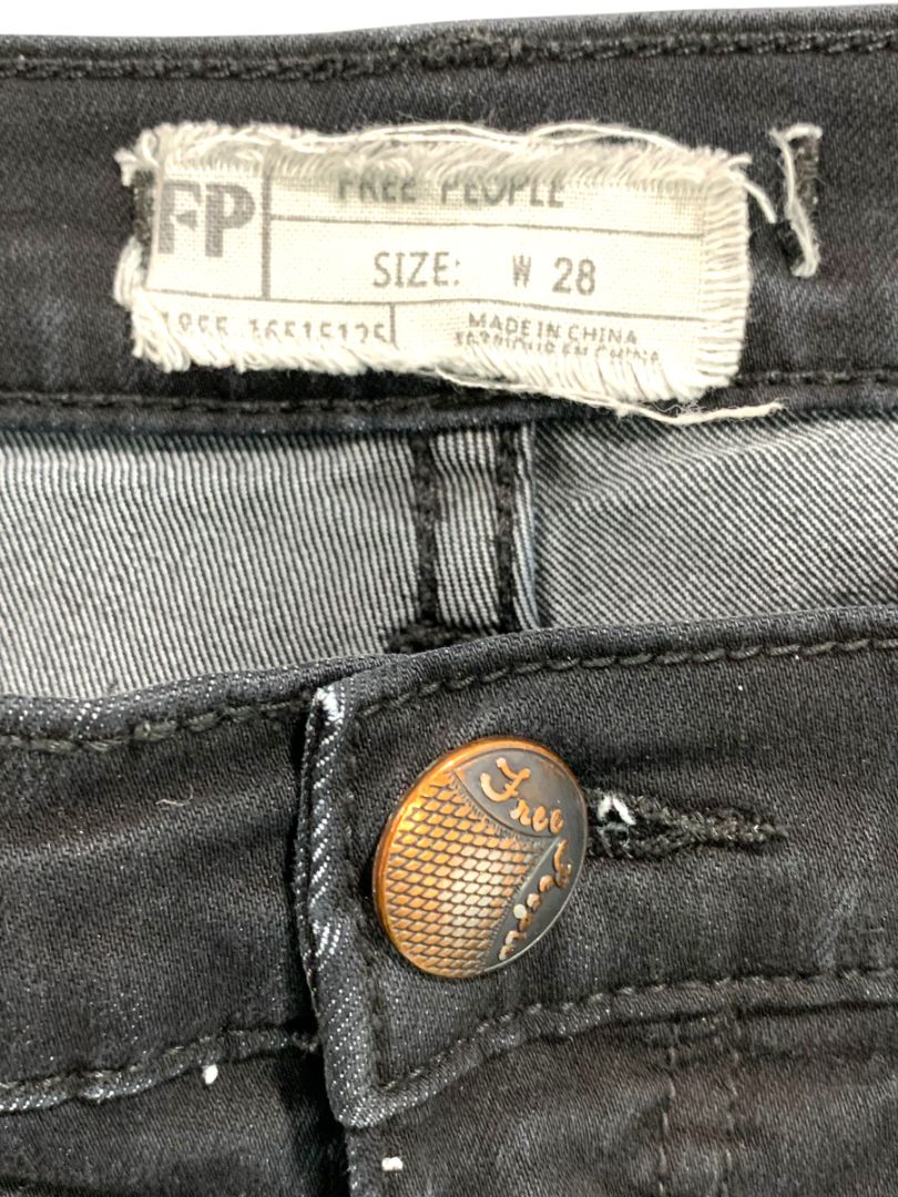 Size 28 Free People Womens Black Skinny Jeans Stretch Denim