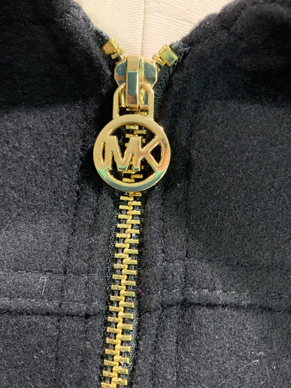 Size 1X Michael Kors Womens Black Wool Blend Coat Goldtone Zip