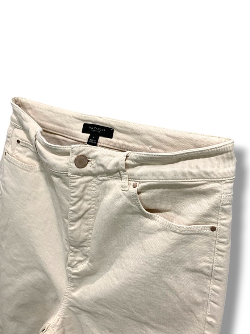 Size 8 Ann Taylor Curvy Fit The Skinny Womens Tan Denim Jeans
