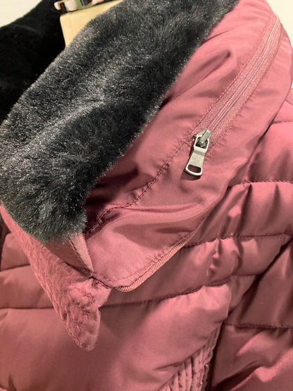 Size 2X Monroe & Main Womens Burgundy Puffer Jacket Packable Hood
