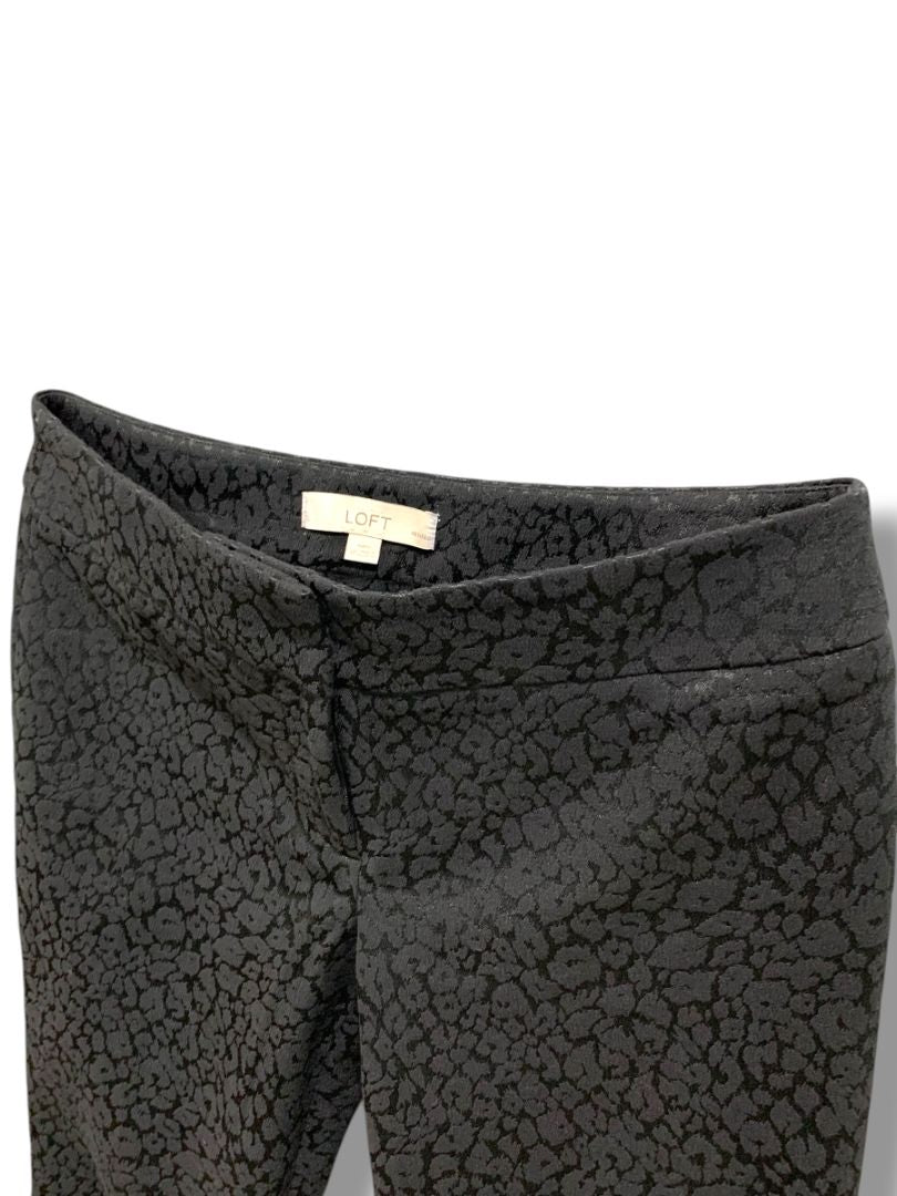 Size 4P Loft Petites Textured Womens Black Dress Pants Shine Marisa