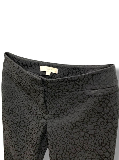 Size 4P Loft Petites Textured Womens Black Dress Pants Shine Marisa