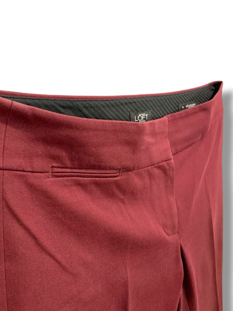 Size 6P Loft Petites Womens Burgundy Julie Straight Dress Pants