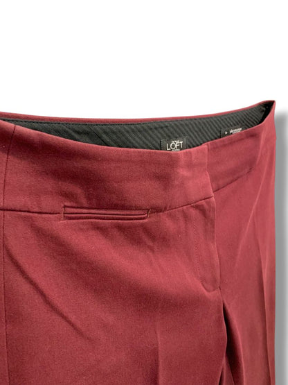 Size 6P Loft Petites Womens Burgundy Julie Straight Dress Pants
