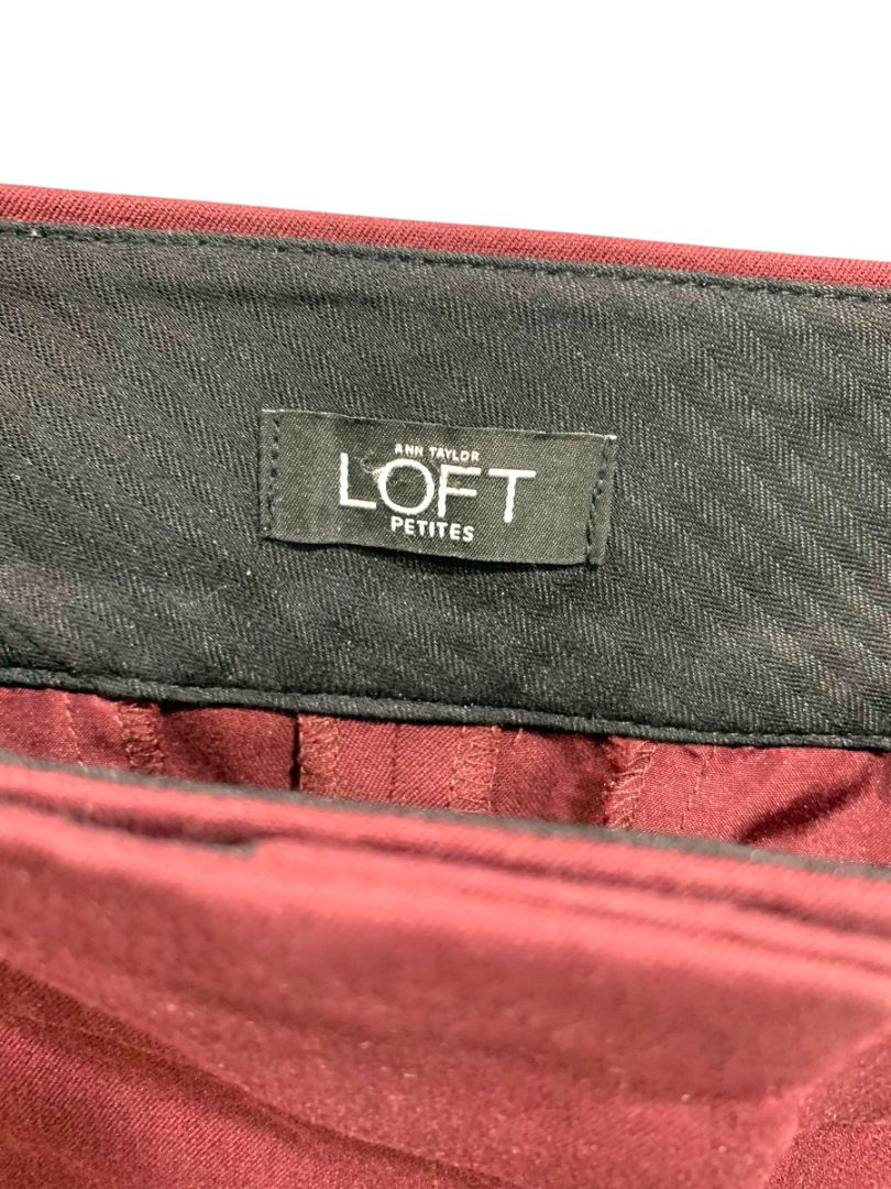 Size 6P Loft Petites Womens Burgundy Julie Straight Dress Pants