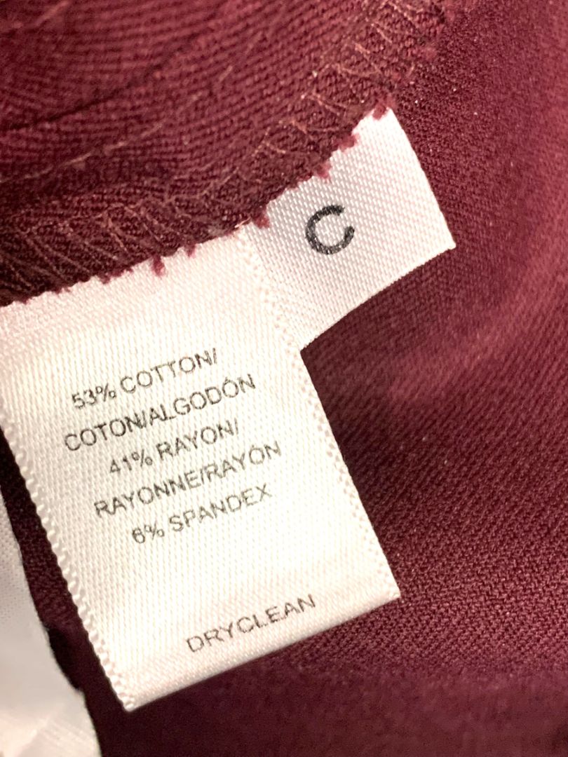 Size 6P Loft Petites Womens Burgundy Julie Straight Dress Pants
