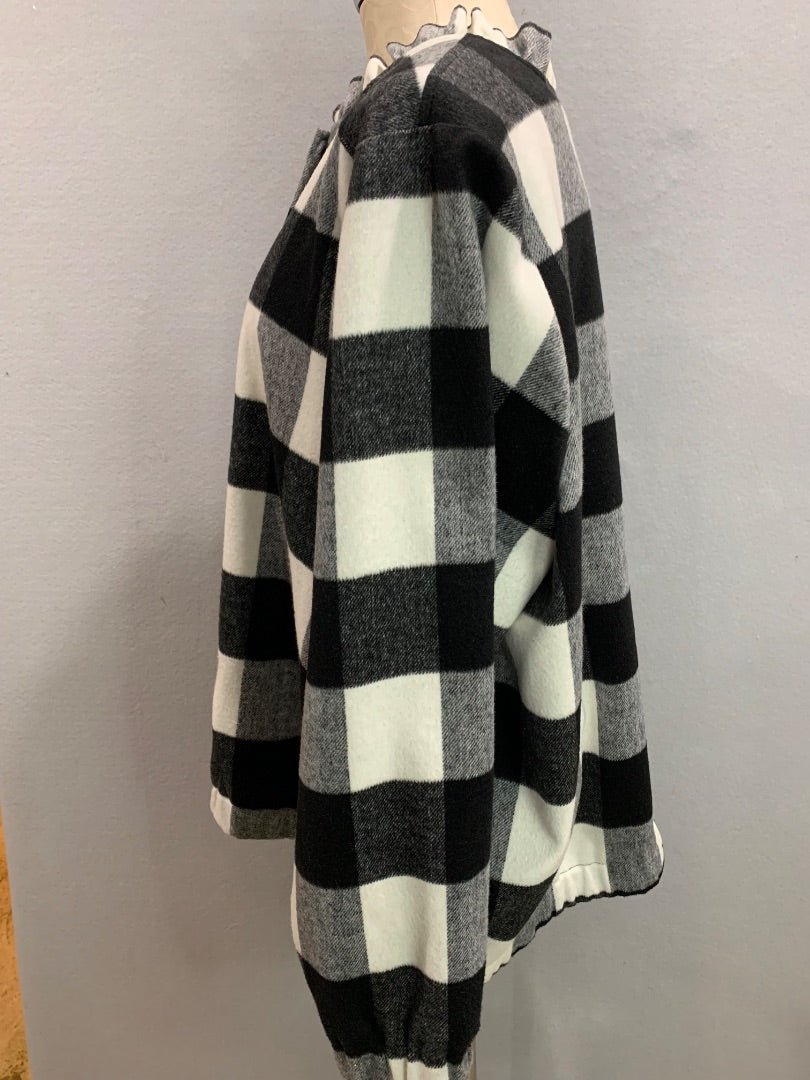 Size 2X Cj Banks Womens Zip Up Wool Blend Jacket Buffalo Plaid