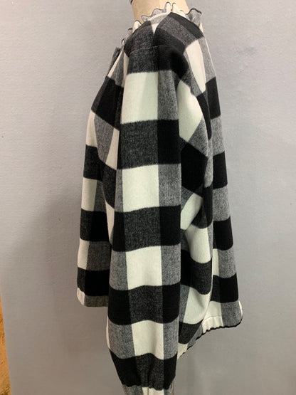 Size 2X Cj Banks Womens Zip Up Wool Blend Jacket Buffalo Plaid