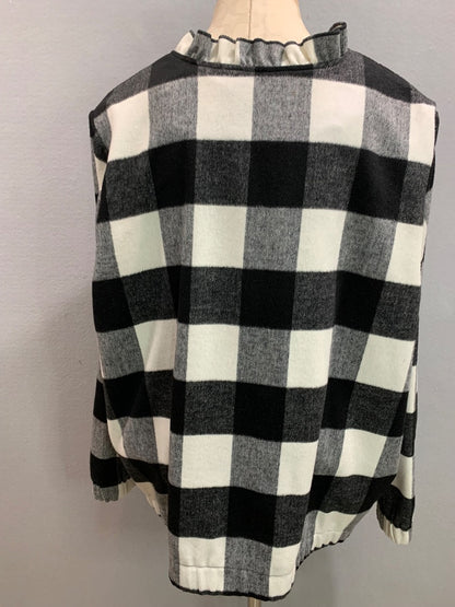 Size 2X Cj Banks Womens Zip Up Wool Blend Jacket Buffalo Plaid