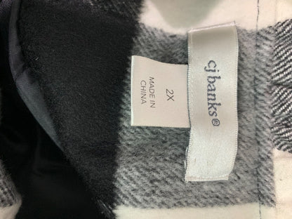 Size 2X Cj Banks Womens Zip Up Wool Blend Jacket Buffalo Plaid