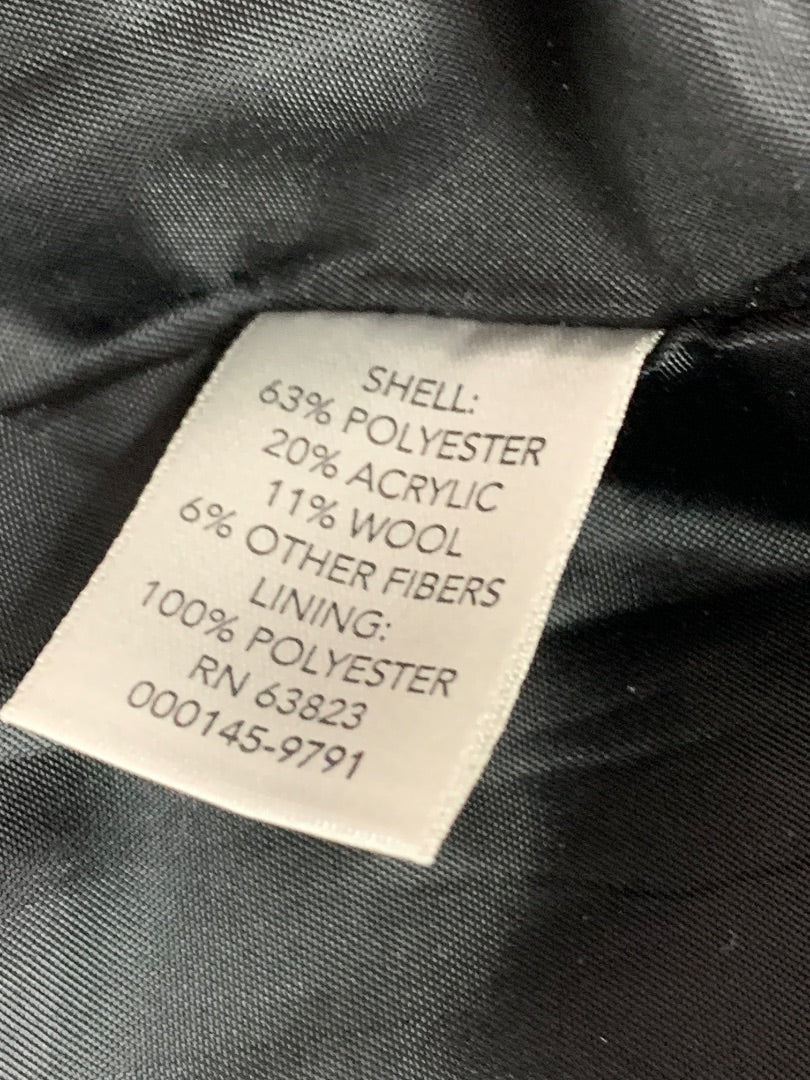 Size 2X Cj Banks Womens Zip Up Wool Blend Jacket Buffalo Plaid