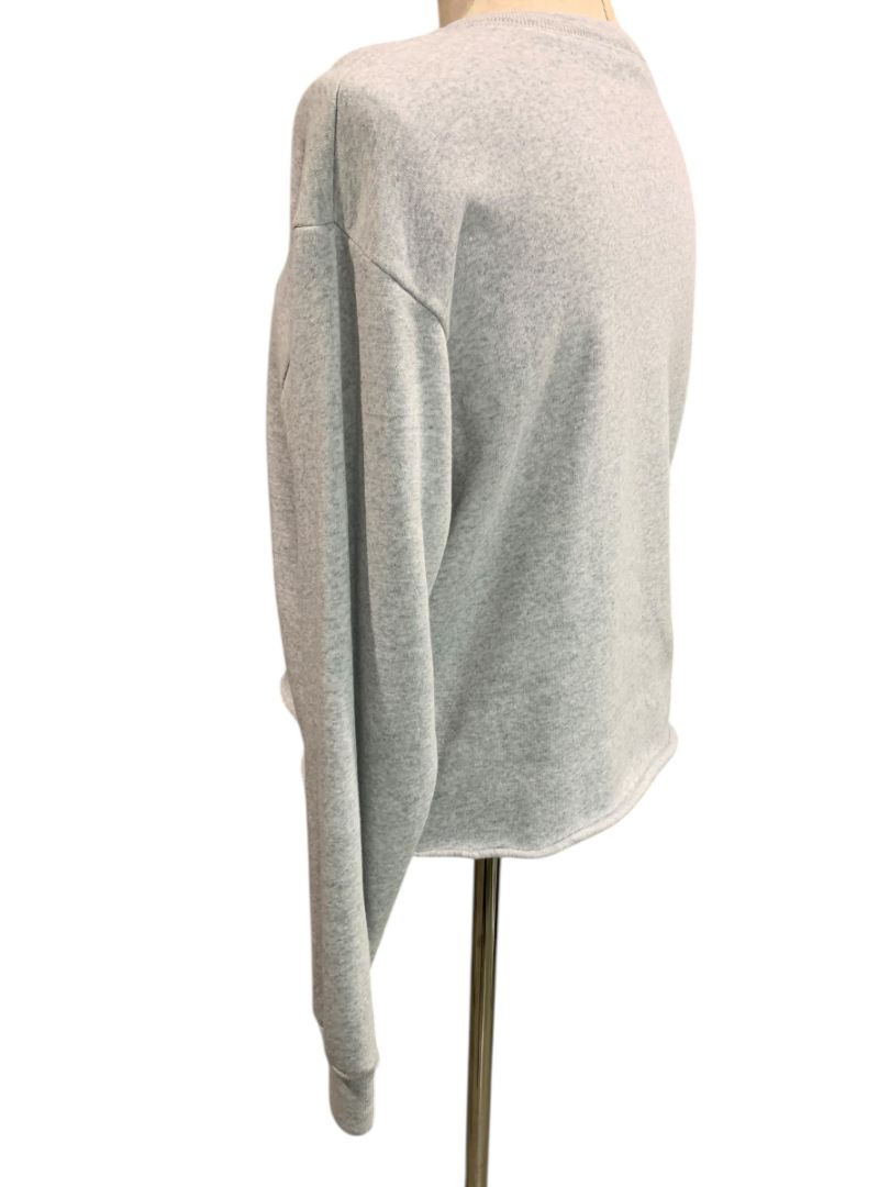 One Size Brandy Melville Womens Gray Henley Sweatshirt Fleece Lined