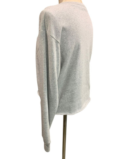 One Size Brandy Melville Womens Gray Henley Sweatshirt Fleece Lined