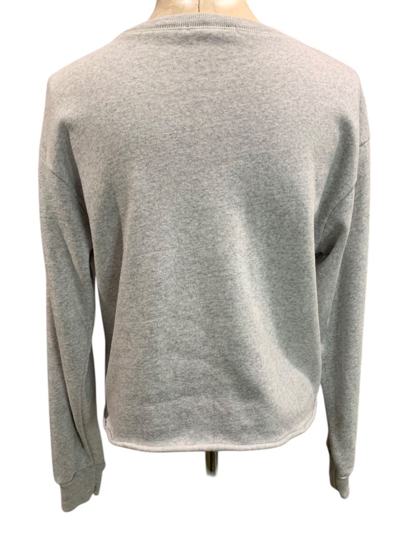 One Size Brandy Melville Womens Gray Henley Sweatshirt Fleece Lined