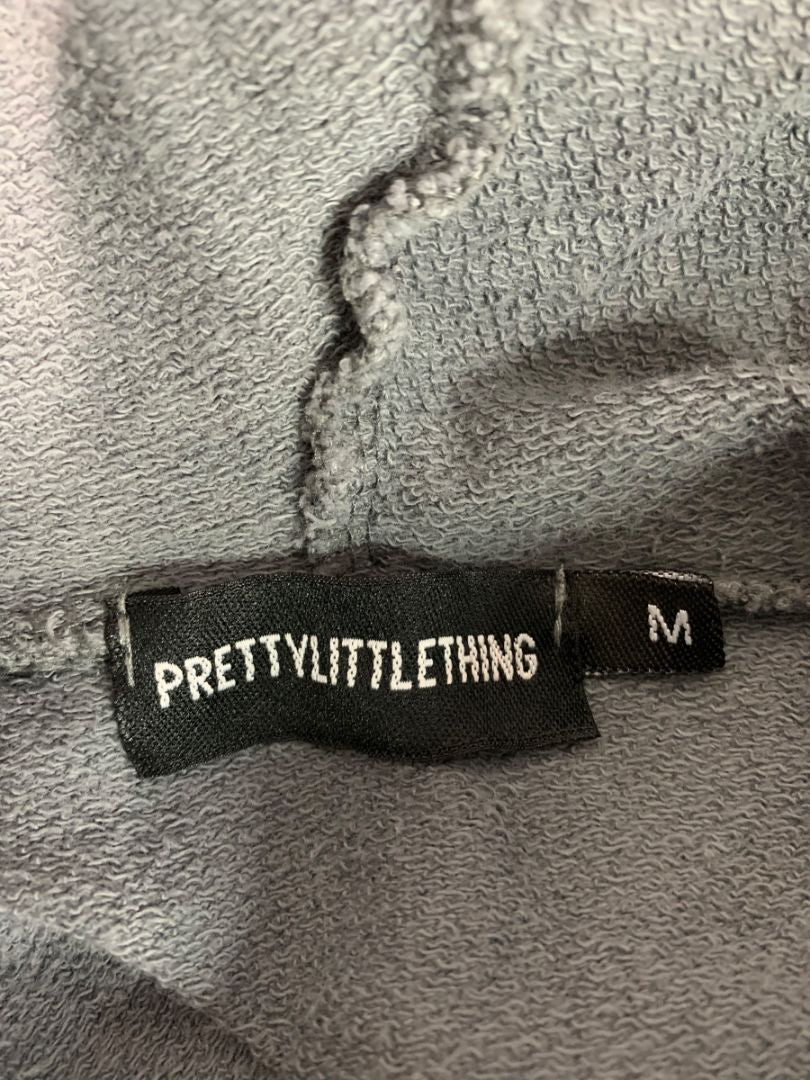Medium PrettyLittleThing Womens Gray Pullover Sweatshirt Hoodie Kangaroo Pocket