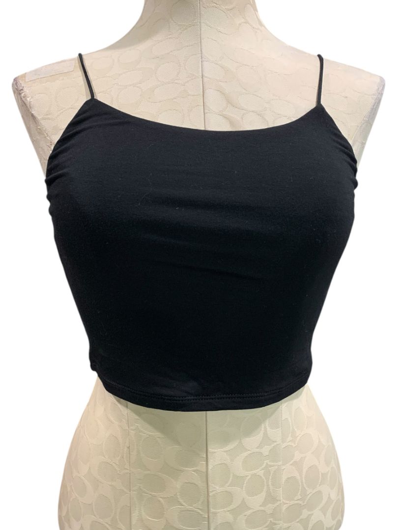 Medium Fashion Nova Womens New Black Kiki Crop Cami Top