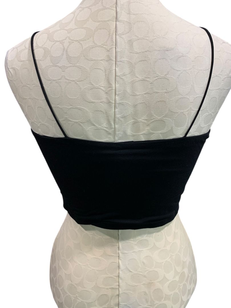 Medium Fashion Nova Womens New Black Kiki Crop Cami Top