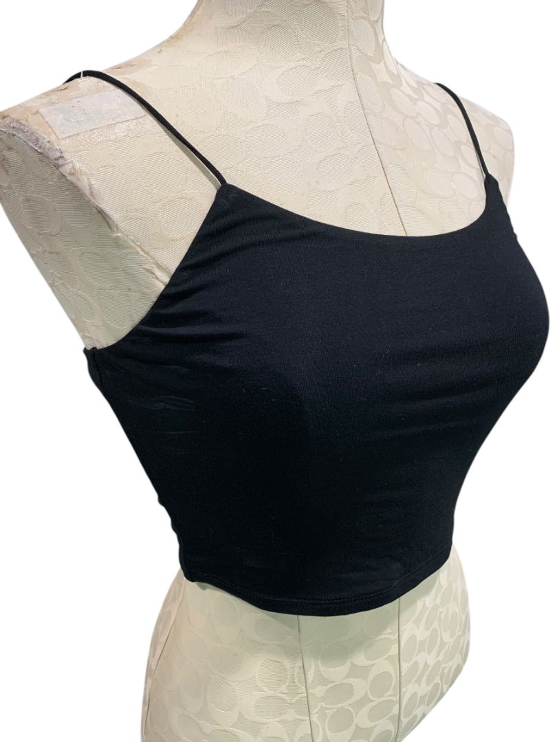 Medium Fashion Nova Womens New Black Kiki Crop Cami Top