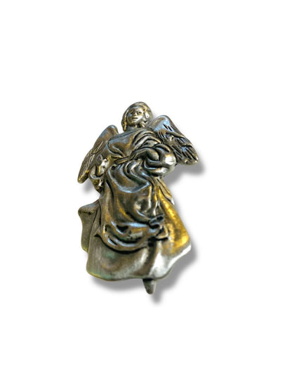 1982 Hallmark Pewter Angel Brooch Pin 2"