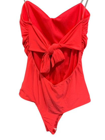 Medium Fashion Nova New Neon Pink Camila Ruched Bodysuit Tie Back