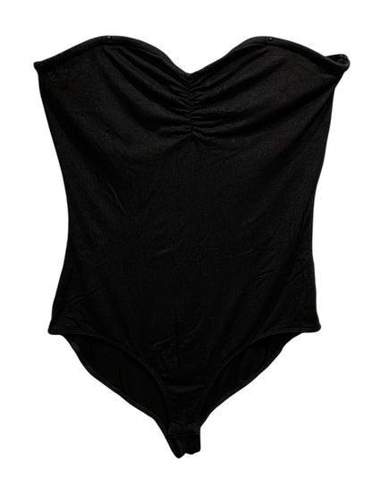 Large Bear Dance Knit Strapless Black Bodysuit Snap Closure