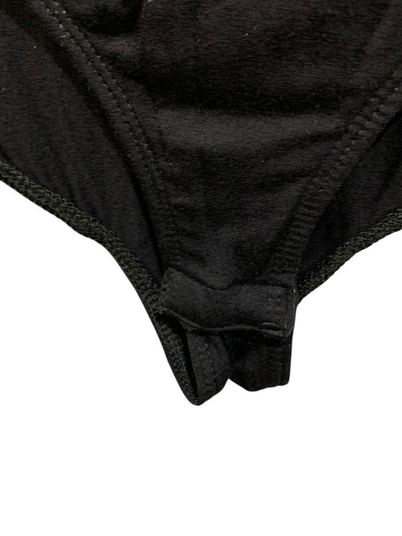 Large Bear Dance Knit Strapless Black Bodysuit Snap Closure
