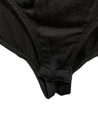 Large Bear Dance Knit Strapless Black Bodysuit Snap Closure