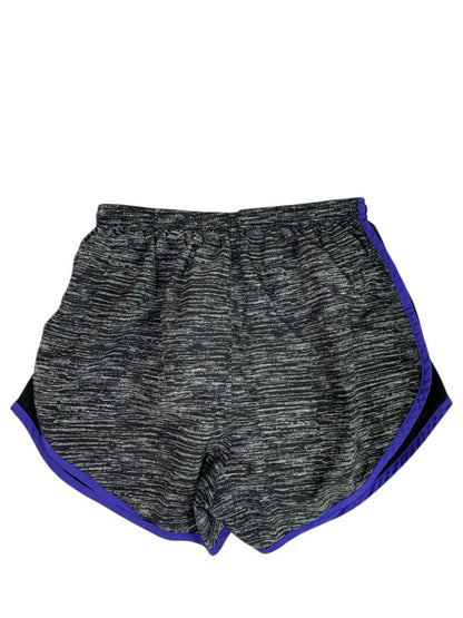 Small Nike Dri-Fit Womens Black Space Dye Purple Trim Running Shorts