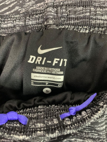 Small Nike Dri-Fit Womens Black Space Dye Purple Trim Running Shorts