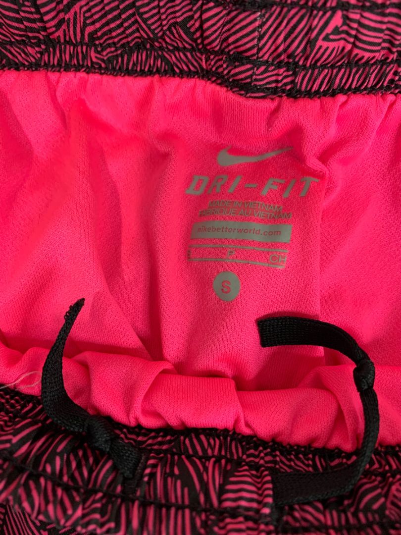 Small Nike Dri-Fit Womens Pink Neon Black Running Shorts