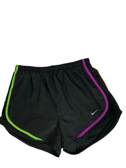 Small Nike Dri-Fit Womens Black Rainbow Neon Trim Running Shorts