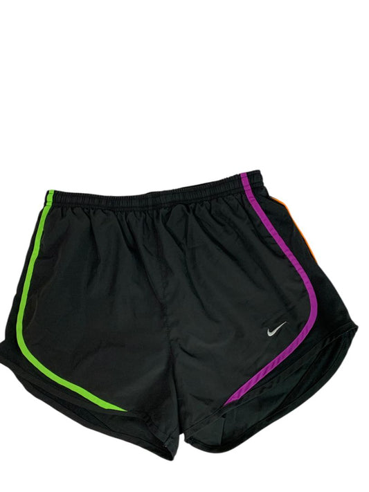Small Nike Dri-Fit Womens Black Rainbow Neon Trim Running Shorts