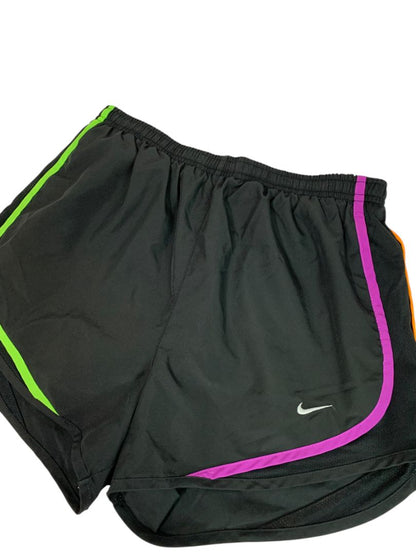 Small Nike Dri-Fit Womens Black Rainbow Neon Trim Running Shorts