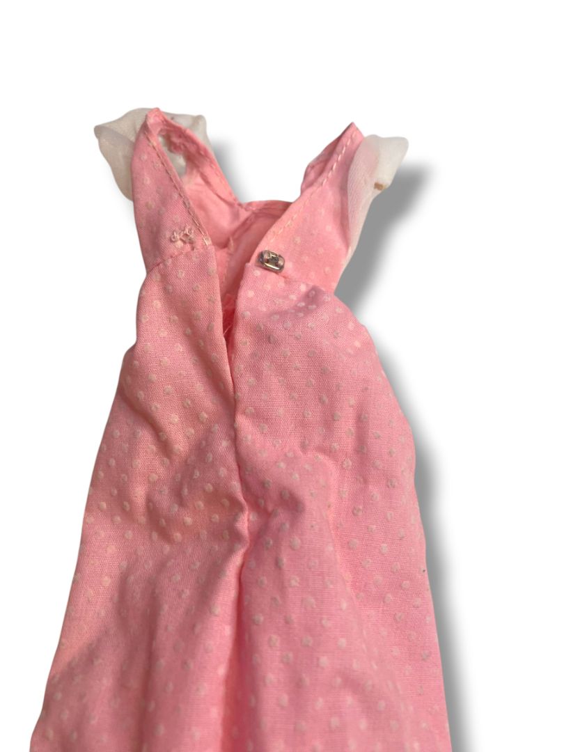 1974 Barbie Mattel Sweet 16 Pink Swiss Dot Dress Long