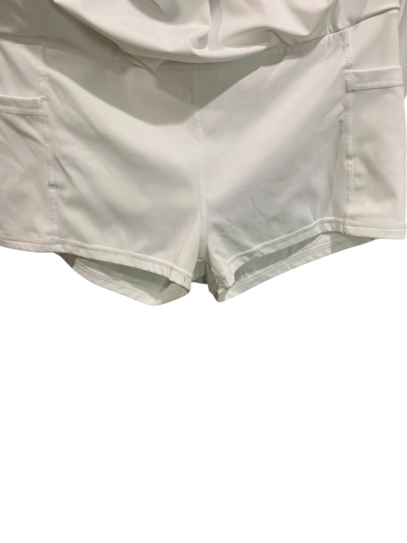 Small White Tennis Skirt Pleated Ball Pockets Undershorts 14" Length