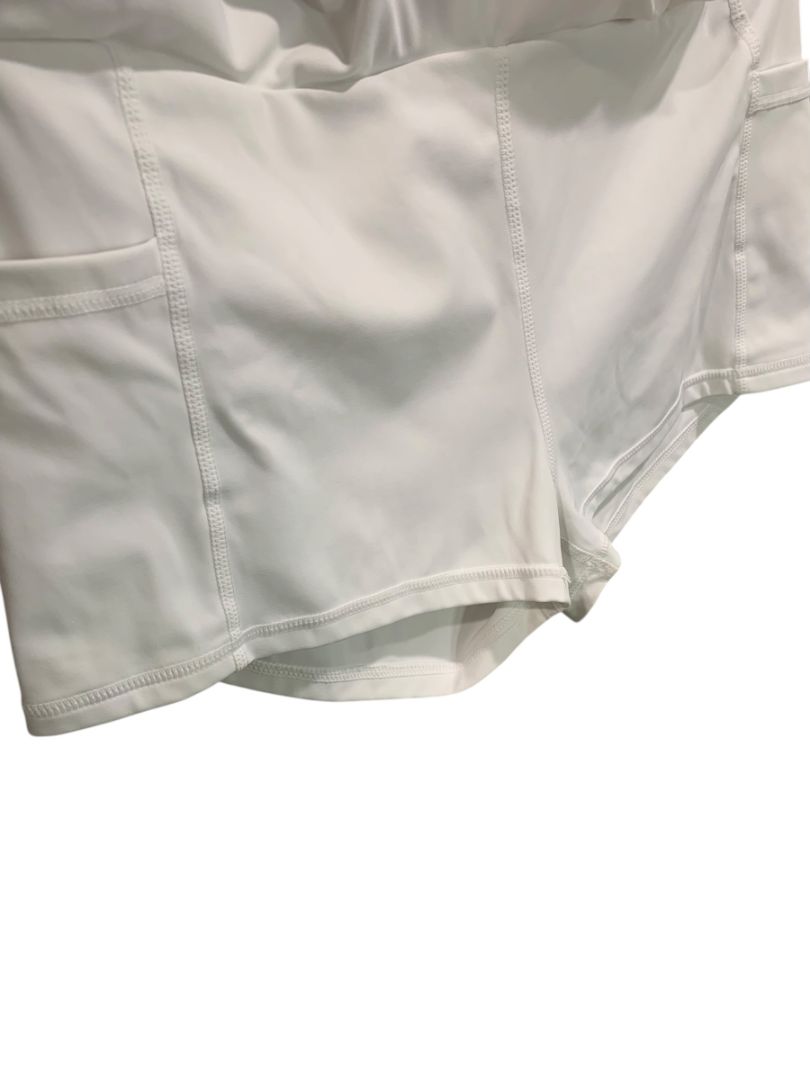 Small White Tennis Skirt Pleated Ball Pockets Undershorts 14" Length