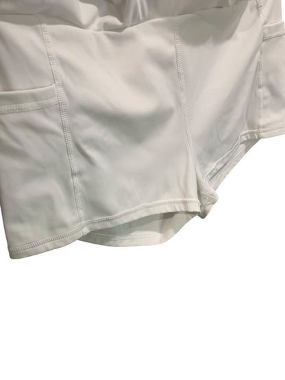 Small White Tennis Skirt Pleated Ball Pockets Undershorts 14" Length
